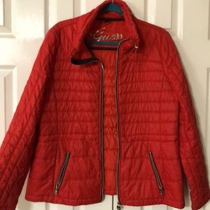 Guess red light puffer jacket. Size XL